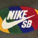 Nike Swoosh Multi Color Hand-Made Rug - 24" x 12"