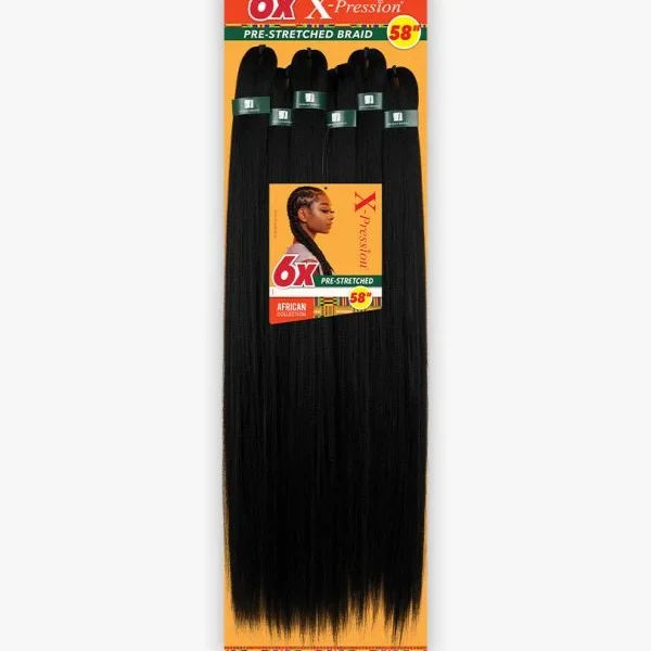6x Xpression Pre Stretched Braiding Hair