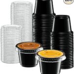 1-Oz Black Diposable Plastic Portion Cups