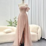 Beaded One Shoulder Gown LG4439