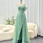 Beaded One Shoulder Gown LG4439