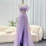 Beaded One Shoulder Gown LG4439