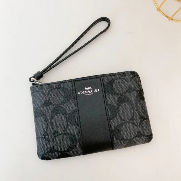 Coach Women's Corner Zip Wristlet In Signature Canvas 48580