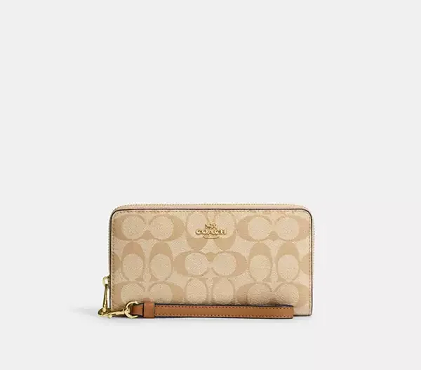 Long Zip Around Wallet In Signature Canvas-94848