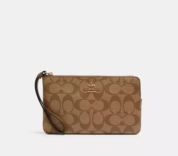 Large Corner Zip Wristlet In Signature Canvas-28049