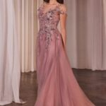 Cap Sleeve A-Line Gown LG4424