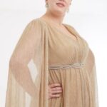 Cape Sleeve A-Line Dress LG4366
