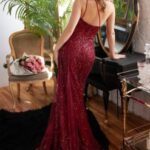 FITTED ONE SHOULDER SEQUIN GOWN LG4307-KV1071