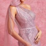 Fitted One Shoulder Sequin Gown LG4373
