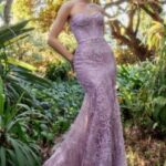 Glitter Print Mermaid Dress LG4364-A1105