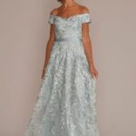 Lace Off-Shouder Evening Gown LG4389