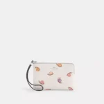 Corner Zip Wristlet With Snail Print 41346