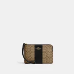 Corner Zip Wristlet In Signature Canvas 09661