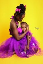 Braless-Bodysuit-with-Tulle Overlay (Mommy&Me) - Image 2