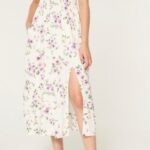 Hollister Saidie Short-Sleeve Tie-Back Midi Dress