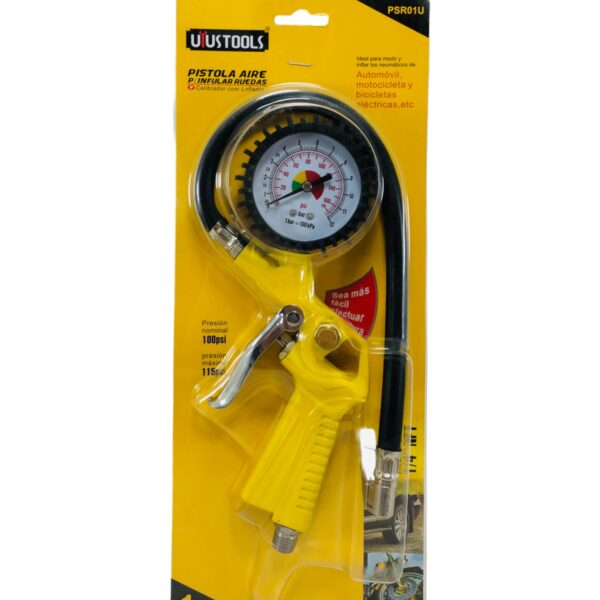 Tire Inflator Gun With Pressure Gauge