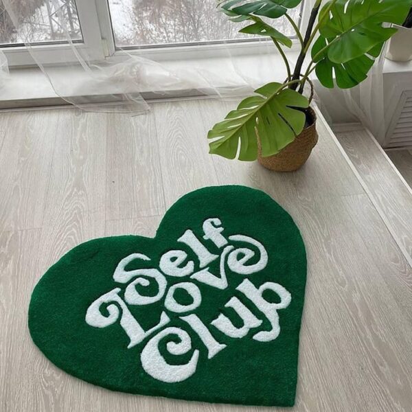 Self Love Club Heart Shaped Custom Rug -* AVAILABLE BY ORDERS ONLY*