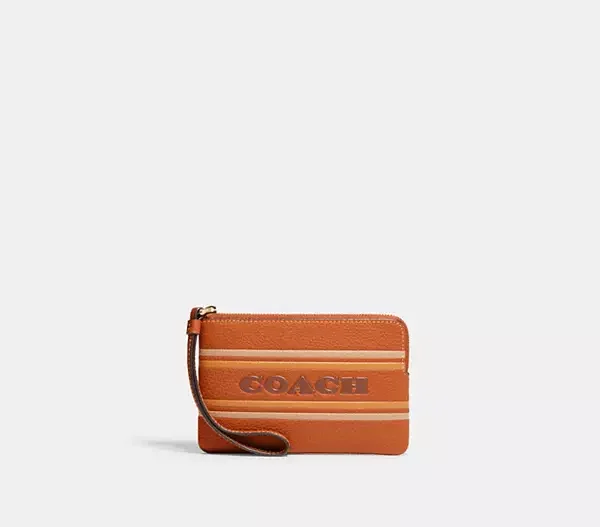 Corner Zip Wristlet With Coach Stripe - 5683