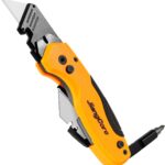 Multifunctional Folding Utility Knife – Quick-Change Box Cutter with Pry Bar and SK5 Bladless