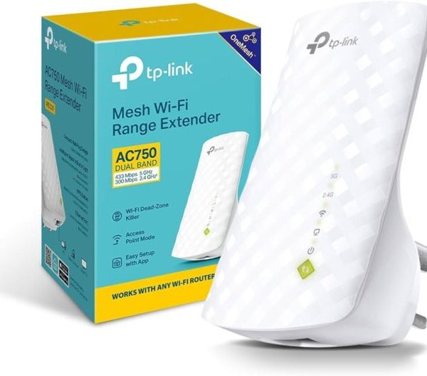 TP-Link WiFi Extender with Ethernet Port, Dual Band 5GHz/2.4GHz, Up to 44% More Bandwidth Than Single Band, Covers Up to 1200 Sq.ft and 30 Devices, Signal Booster Amplifier Supports OneMesh(RE220)